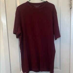 American Eagle Outfitters Men's Maroon Short Sleeve Crew Tee